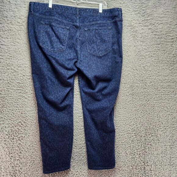 Gap Jeans Womens 35 Blue Cheetah Print Always Skinny Cotton Blend - Picture 11 of 14